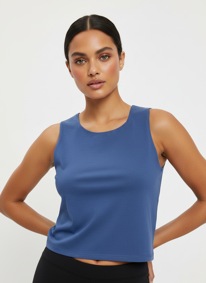 Women’s crop cut Wide Neck Tank Top