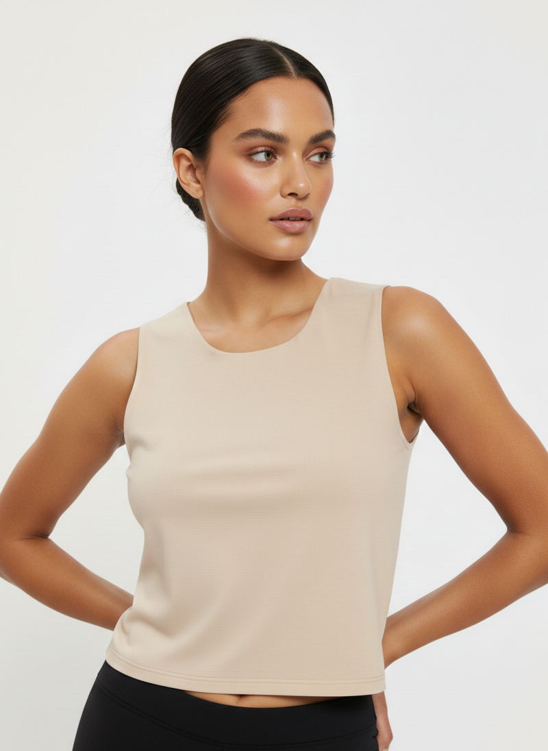 Women’s crop cut Wide Neck Tank Top