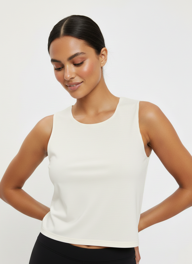 Women’s crop cut Wide Neck Tank Top