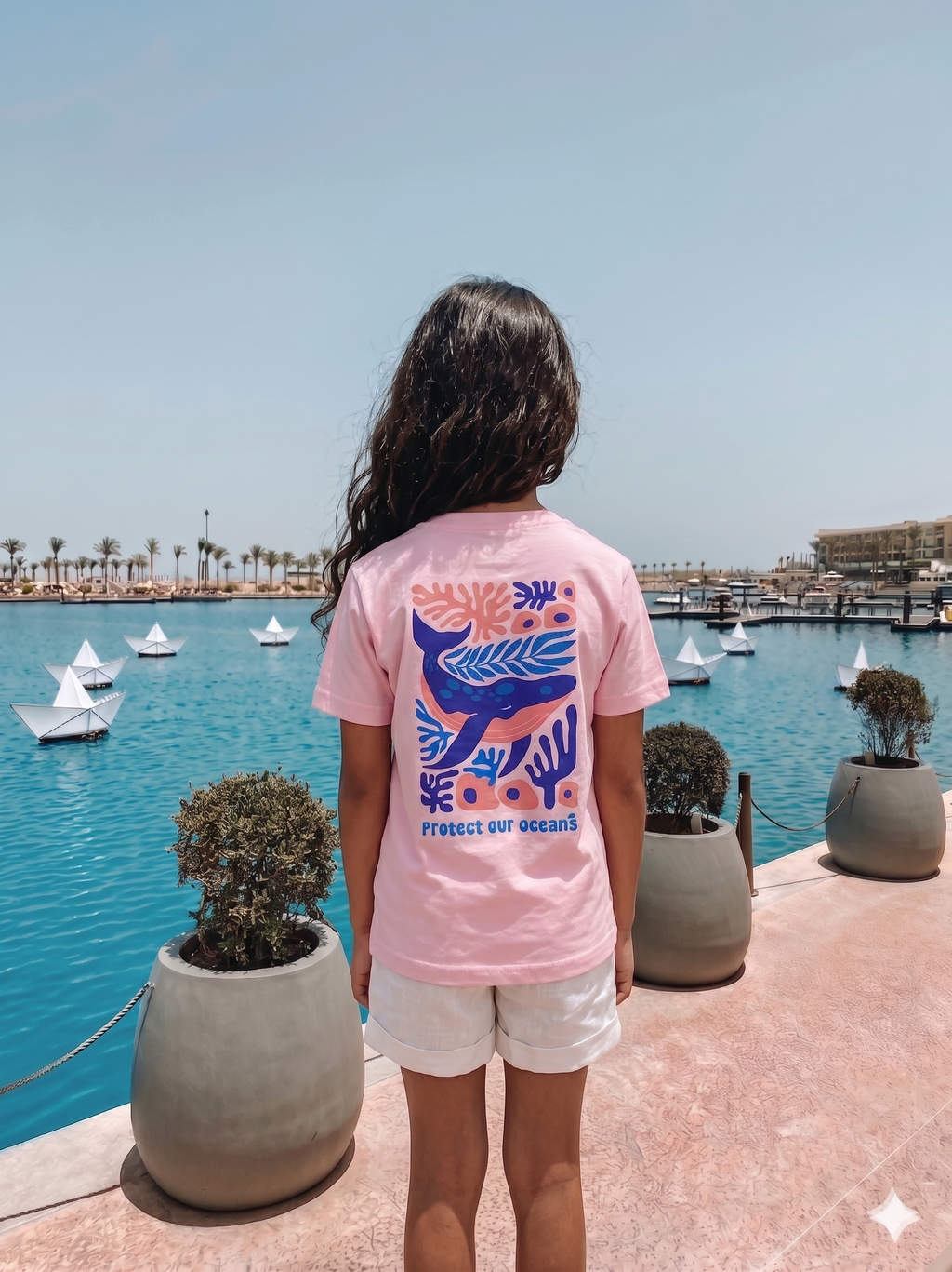 Blue and Pink Whale- T-shirt Oversize  (Kids Unisex)