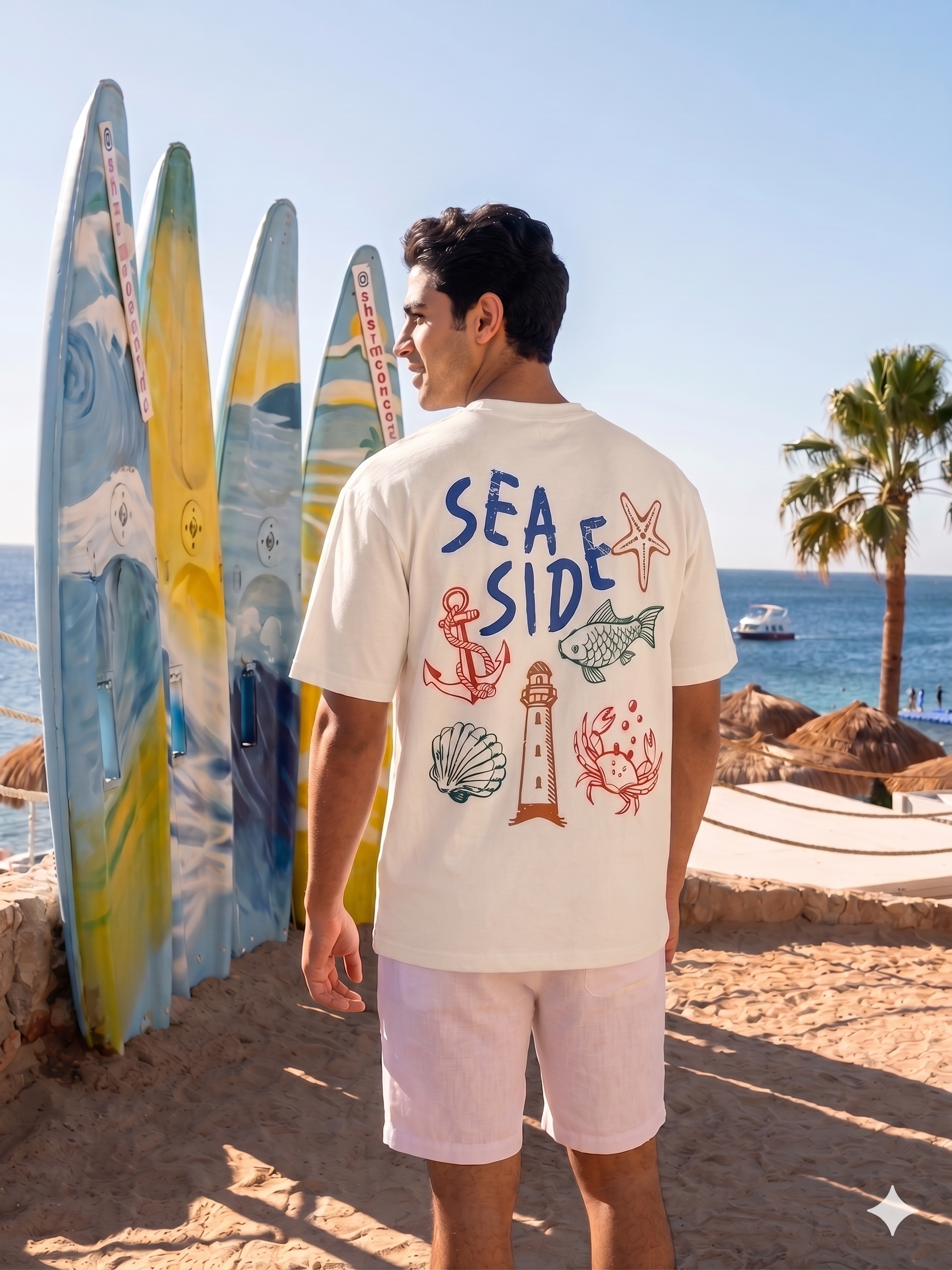 Sea side-  Oversize unisex T-shirt