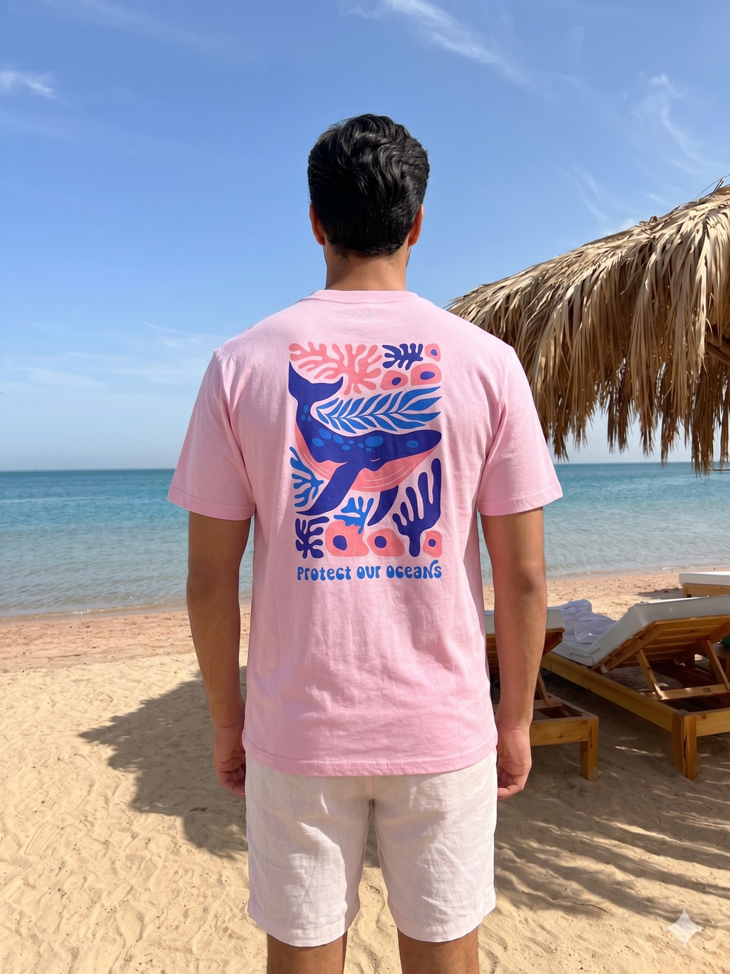Blue and Pink Whale -  Oversize unisex T-shirt