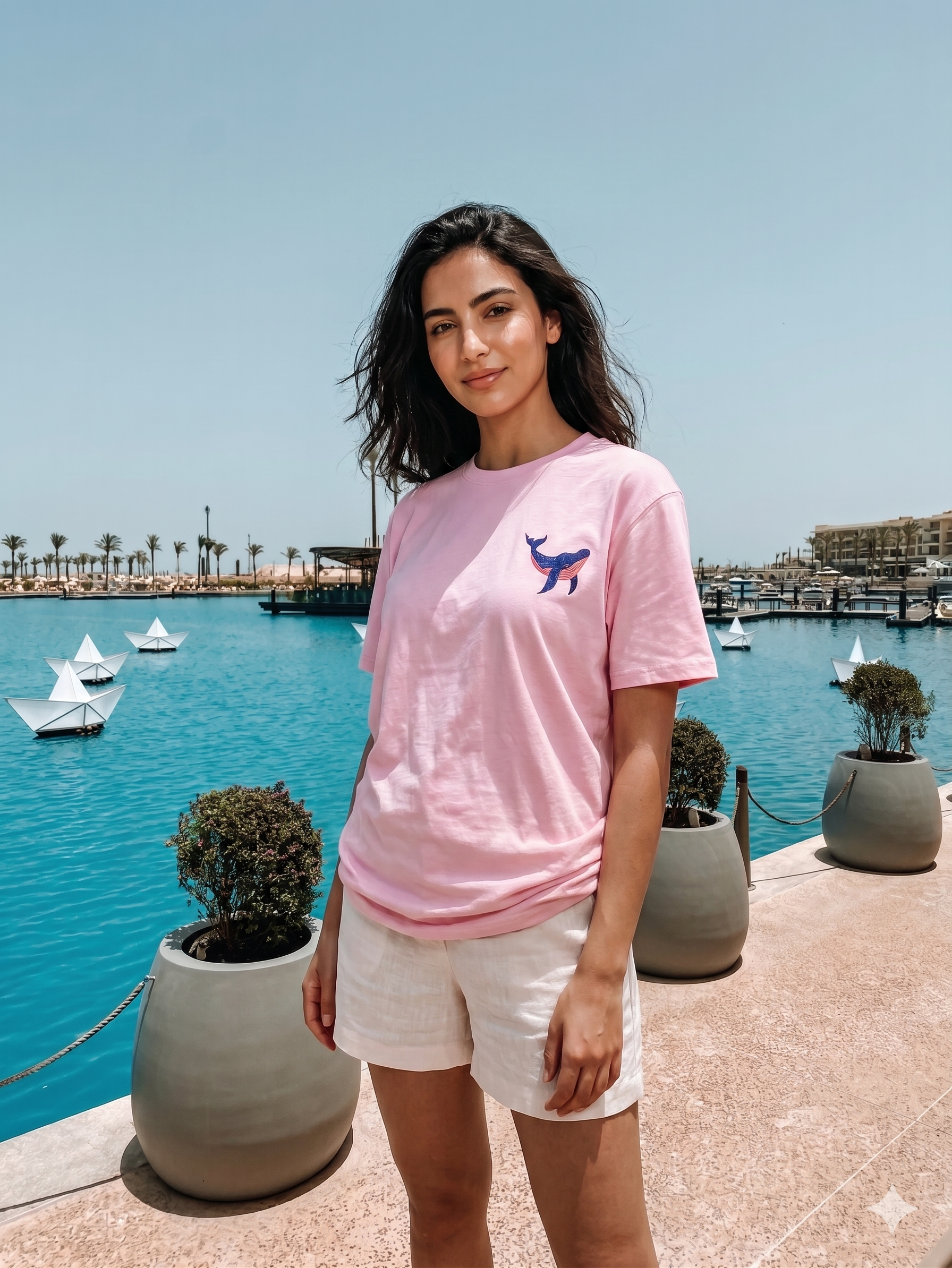 Blue and Pink Whale -  Oversize unisex T-shirt