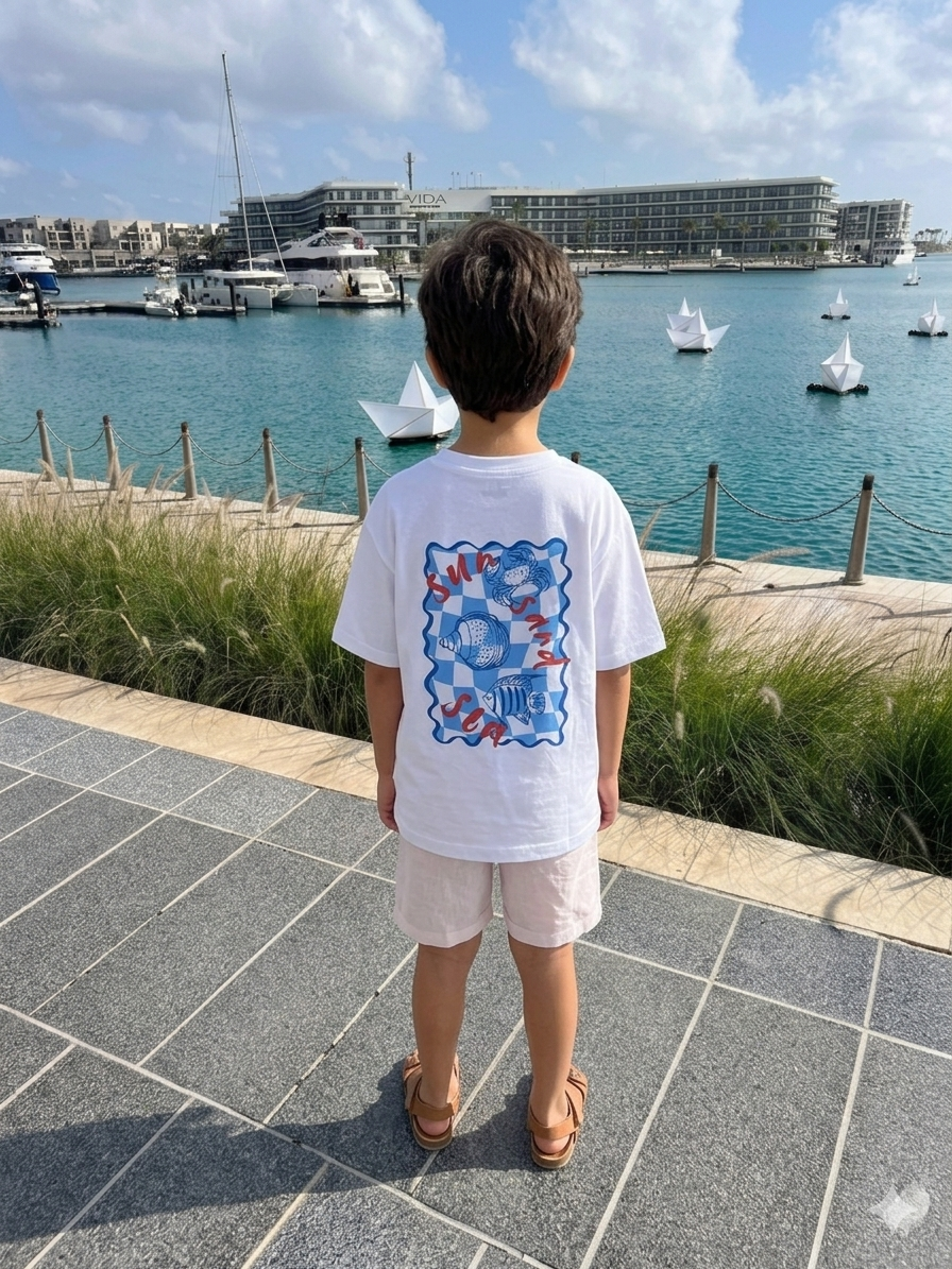 Sun Sand Sea - T-shirt Oversize  (Kids Unisex)