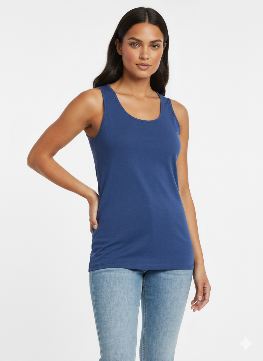 Women trimmed Wide Neck Tank Top
