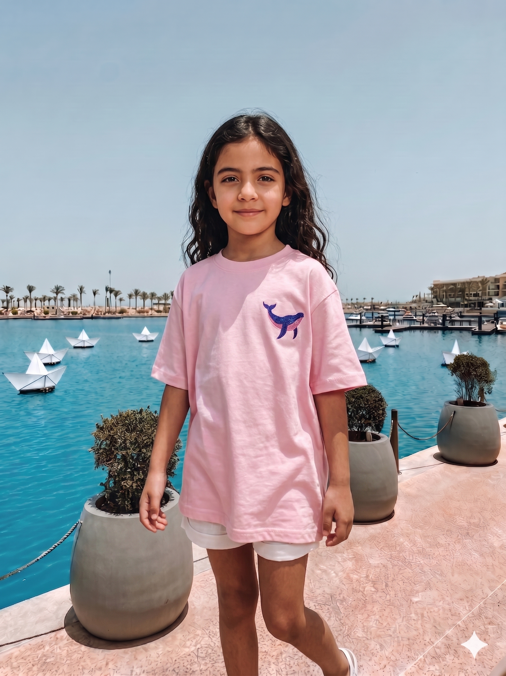 Blue and Pink Whale- T-shirt Oversize  (Kids Unisex)