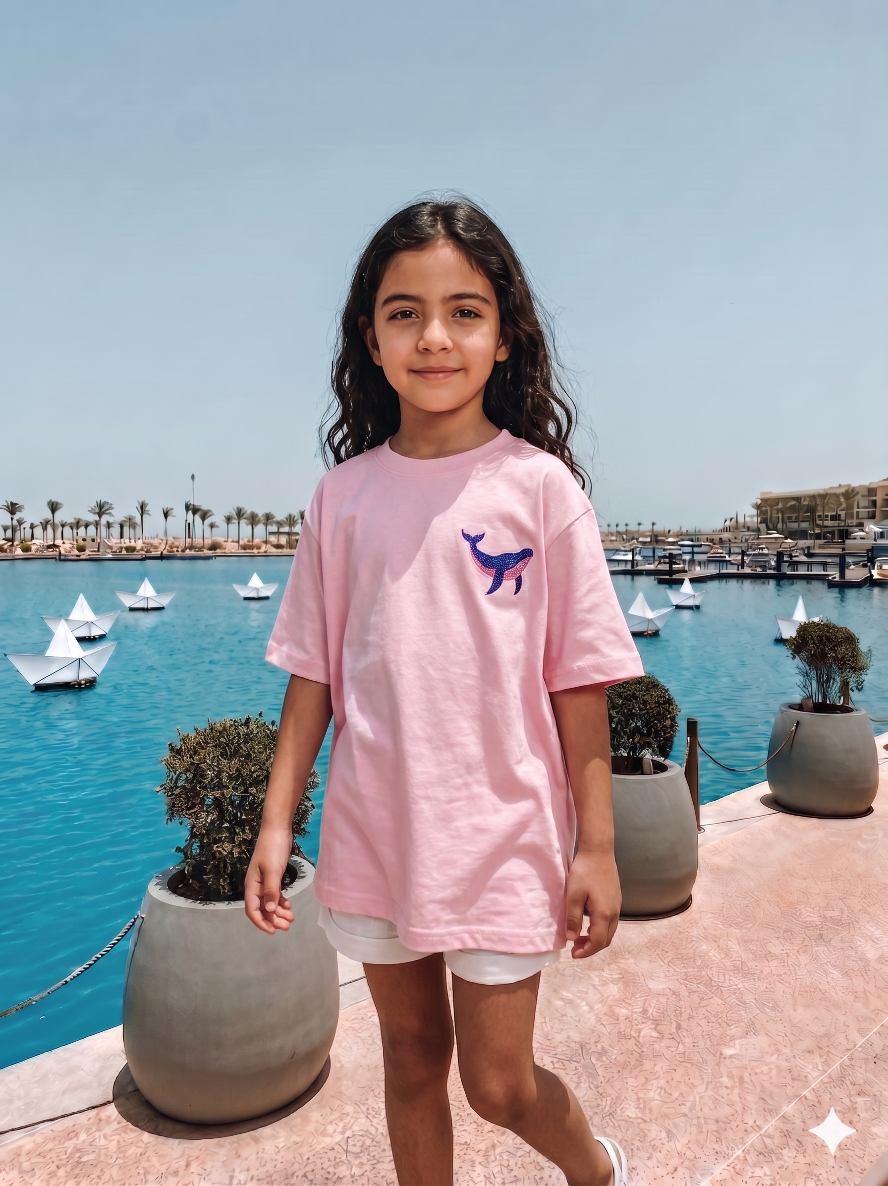 Blue and Pink Whale- T-shirt Oversize  (Kids Unisex)