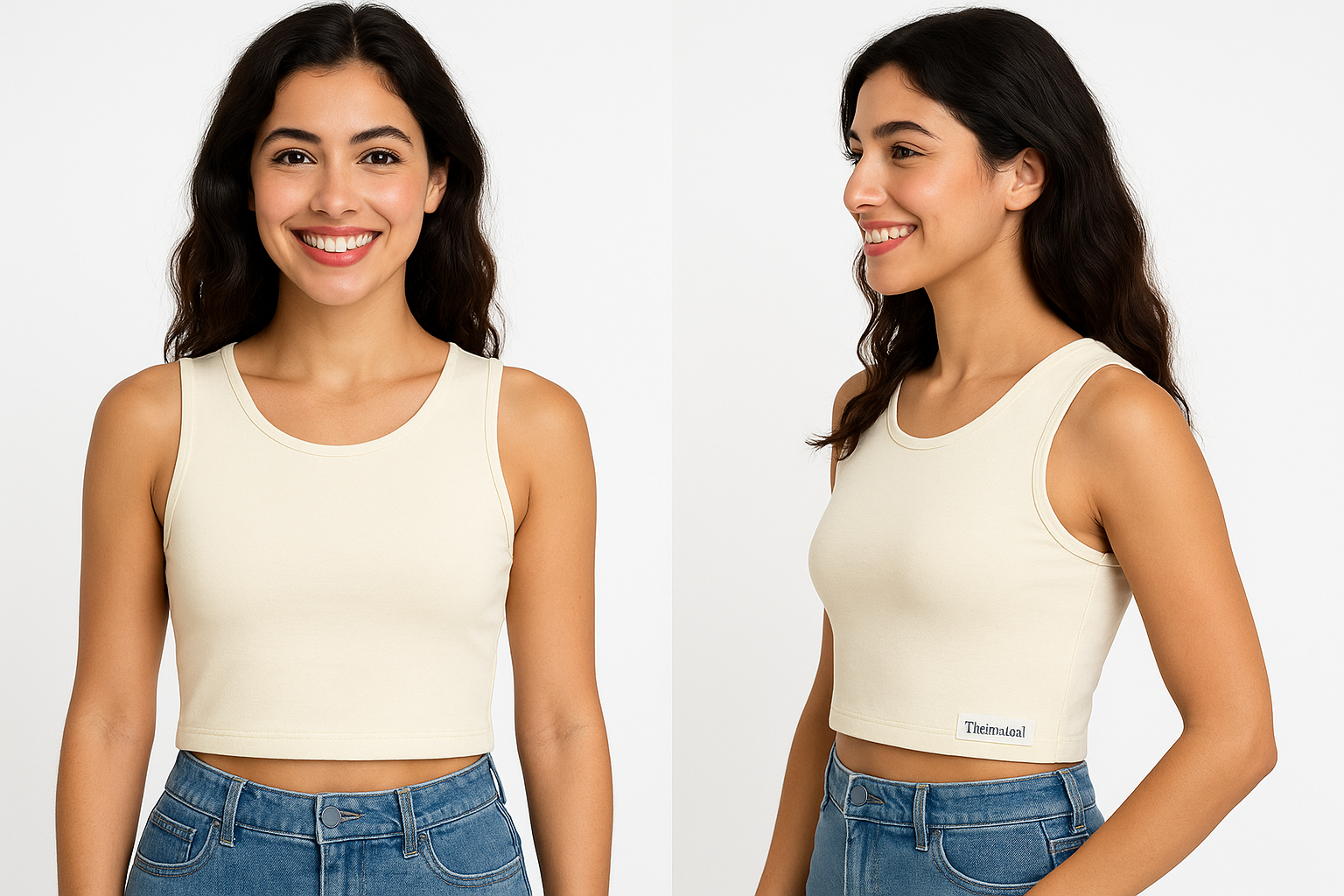 Women’s crop cut Wide Neck Tank Top