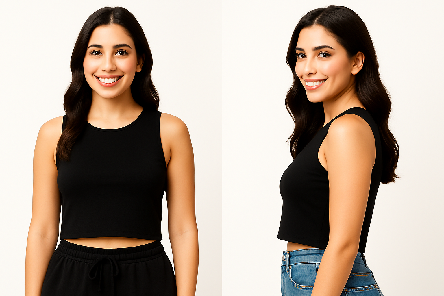 Women’s crop cut Wide Neck Tank Top