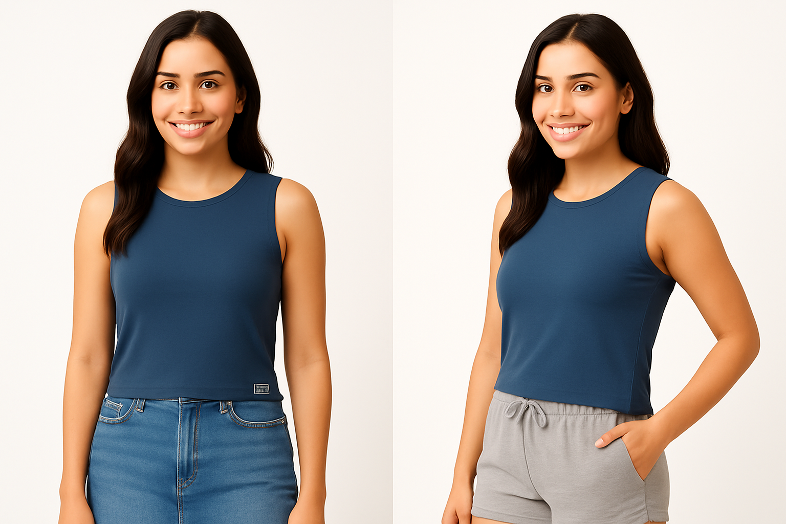 Women’s crop cut Wide Neck Tank Top