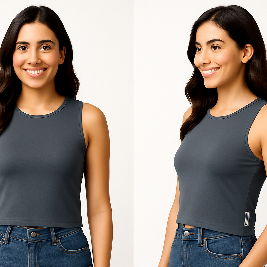 Women’s crop cut Wide Neck Tank Top