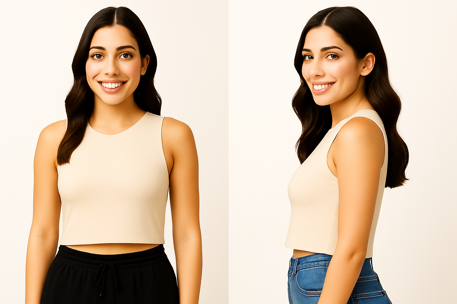 Women’s crop cut Wide Neck Tank Top